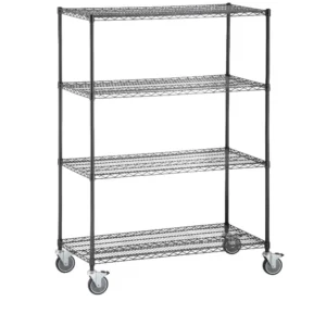Mobile Black Wire Shelving Unit