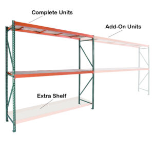 Bulk Rack Wood Deck with Add-On and Extra Shelf