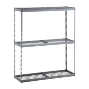 Warehouse Shelving Rivet System Boltless Shelving with Wire Mesh Decking